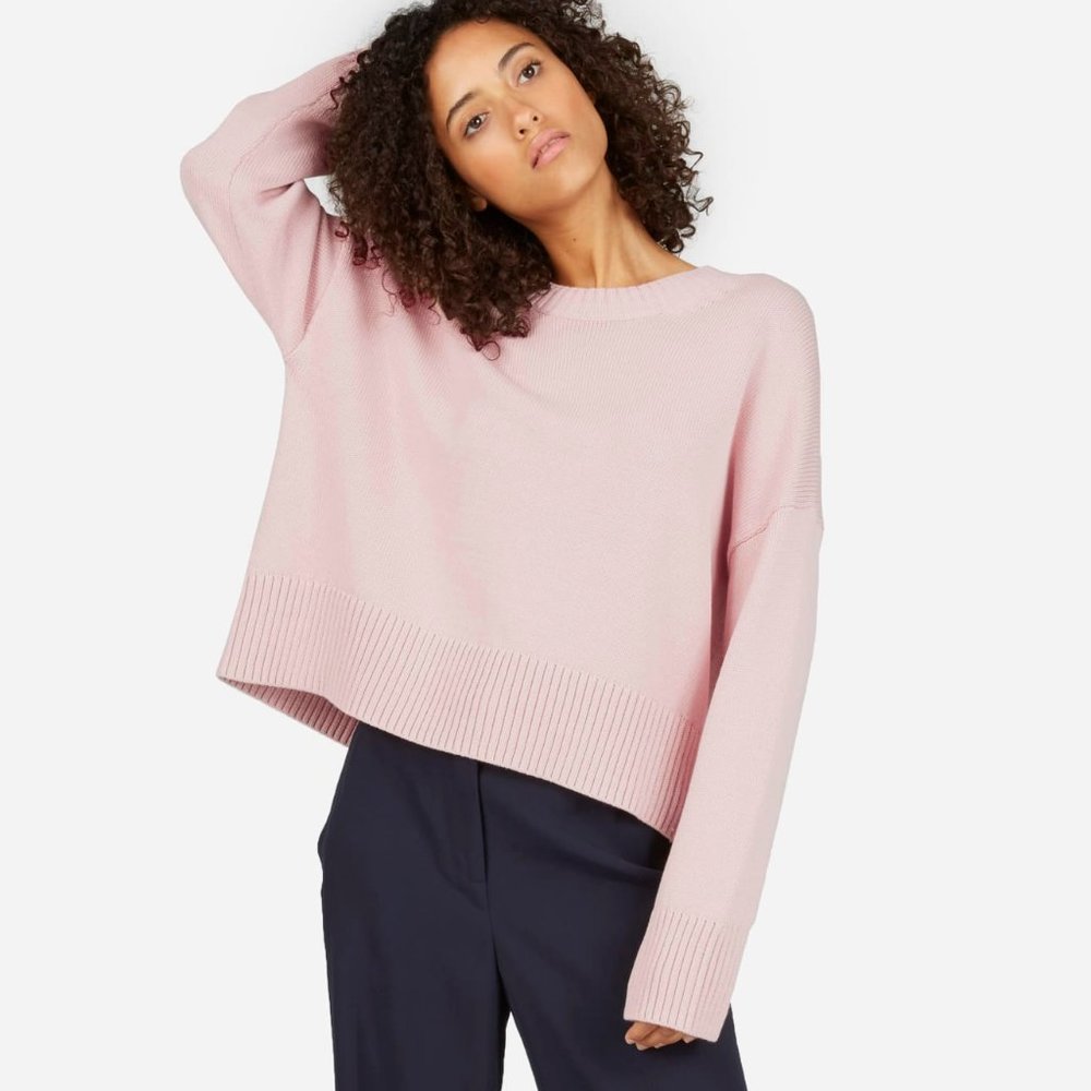 The Soft Cotton Square Crew — Pink